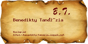 Benedikty Tanázia névjegykártya